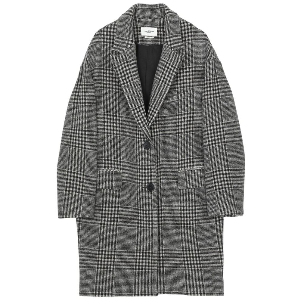 Isabel Marant Checked Black Limiza Coat Size FR 44